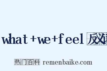 what+we+feel反义词是什么意思的图片